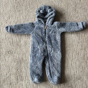 Carter's Plush Gray Hooded Footie